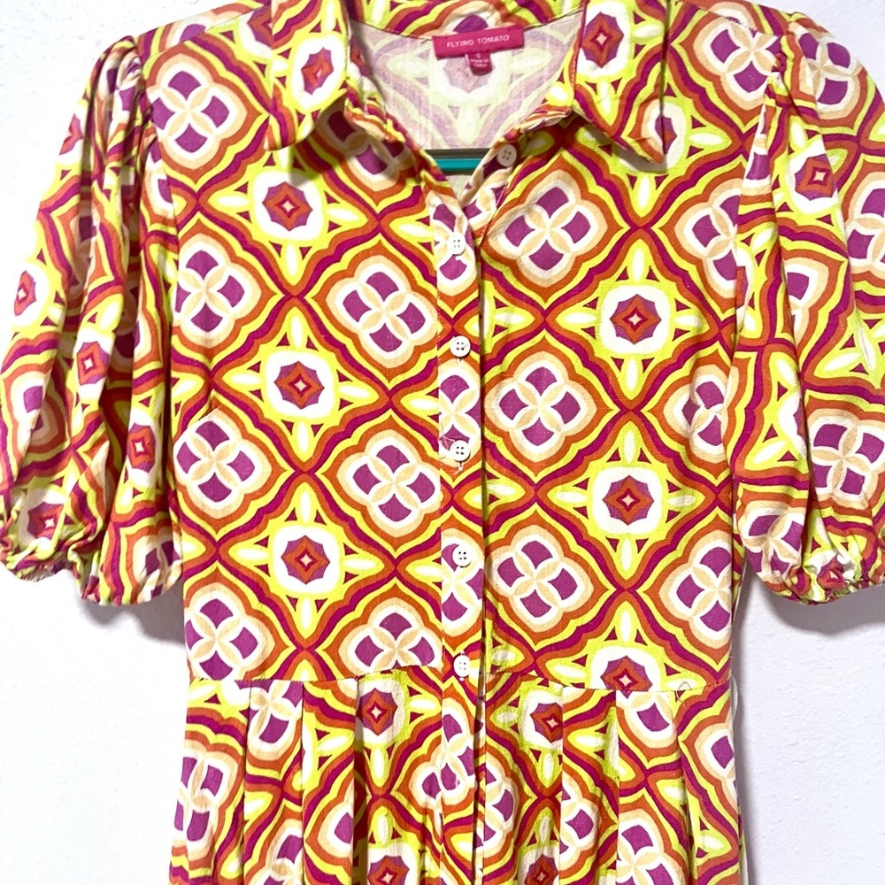 Flying Tomato High Low express yourself woven midi dress in Vibrant Yellow Small - Picture 4 of 9